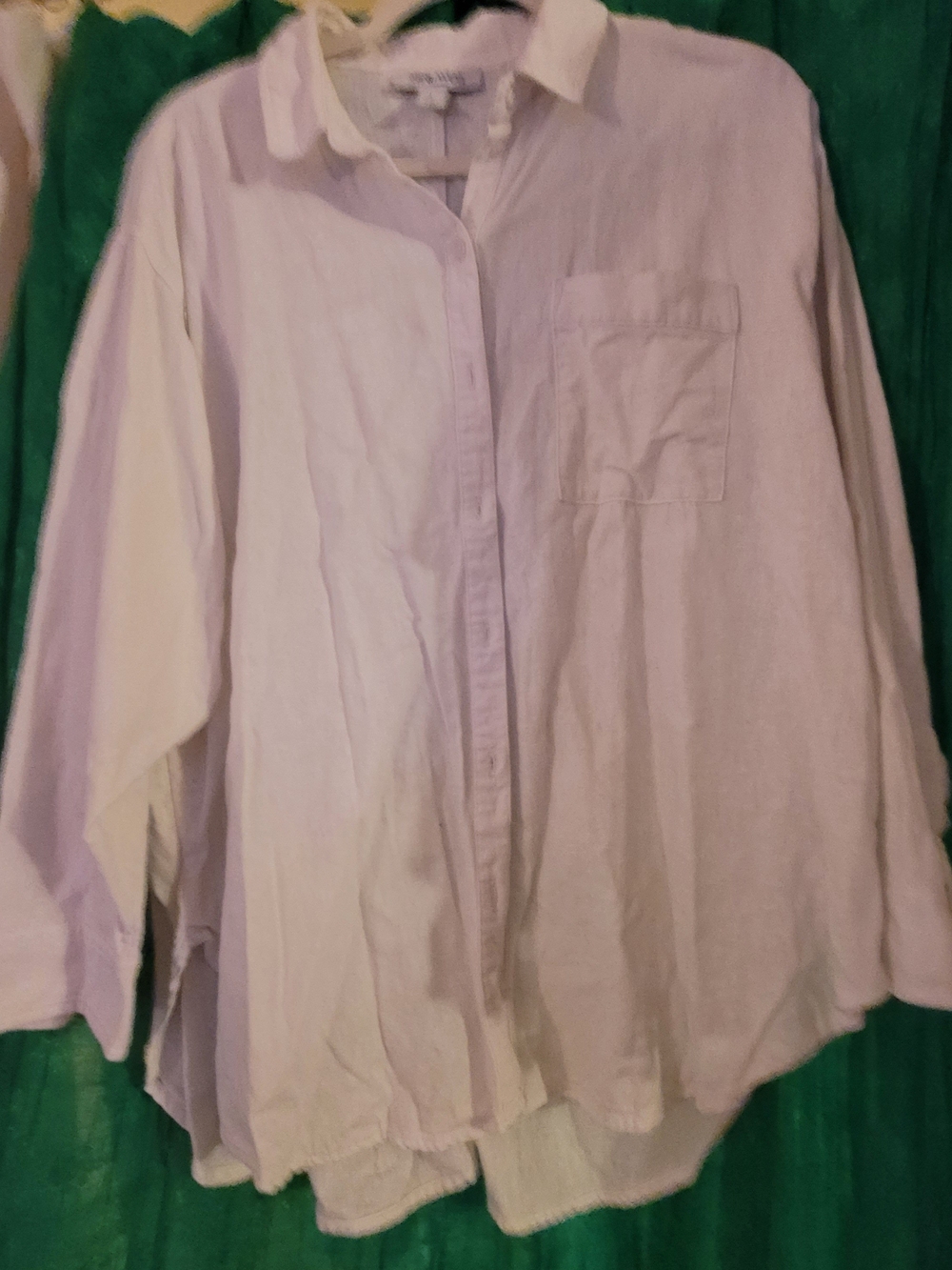 Nine West Women's Cream Linen Button-Down Shirt
